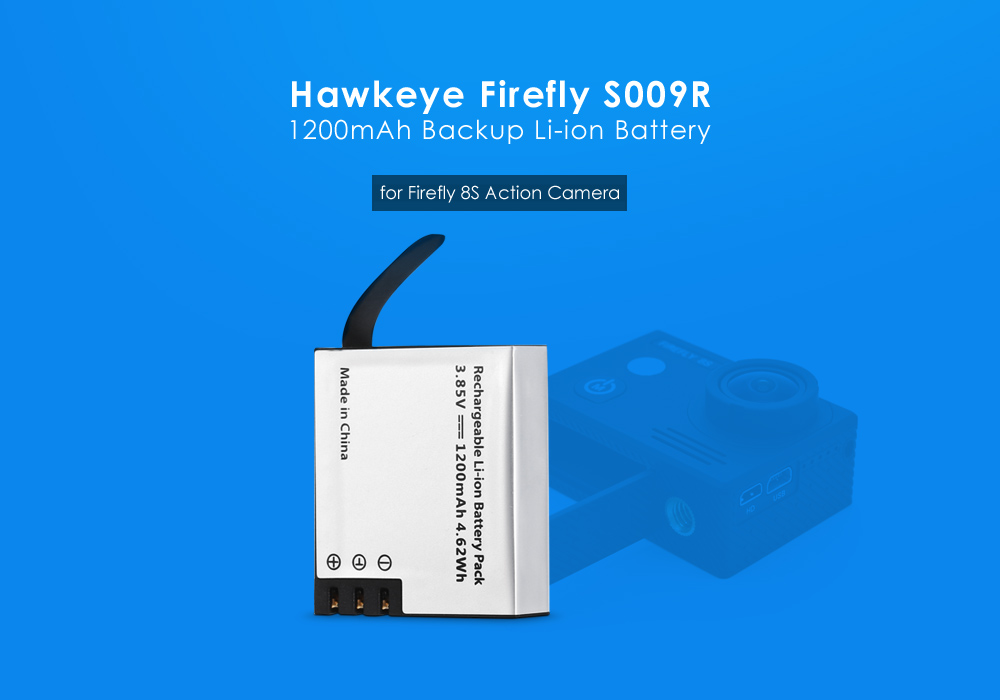 Hawkeye Firefly S009Ru00a01200mAh Spare Li-ion Battery for 8S / 8SE Action Camera