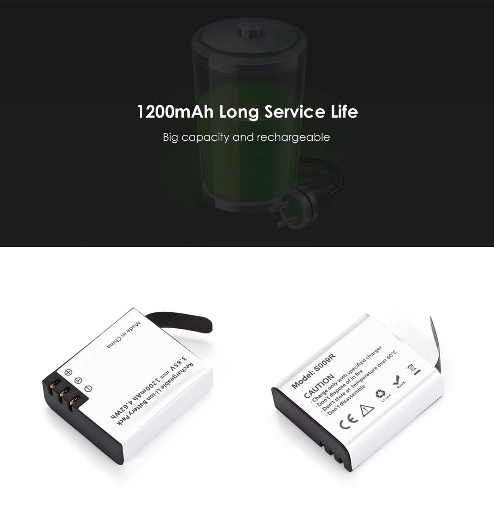 Hawkeye Firefly S009Ru00a01200mAh Spare Li-ion Battery for 8S / 8SE Action Camera